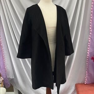 H&M Black Women's Suede Open Front Jacket